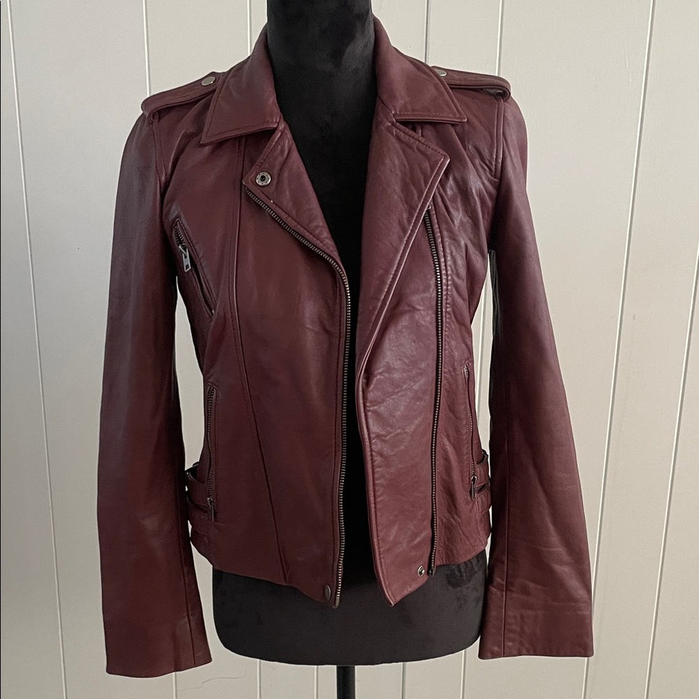 Lucky Brand Maroon Leather Jacket